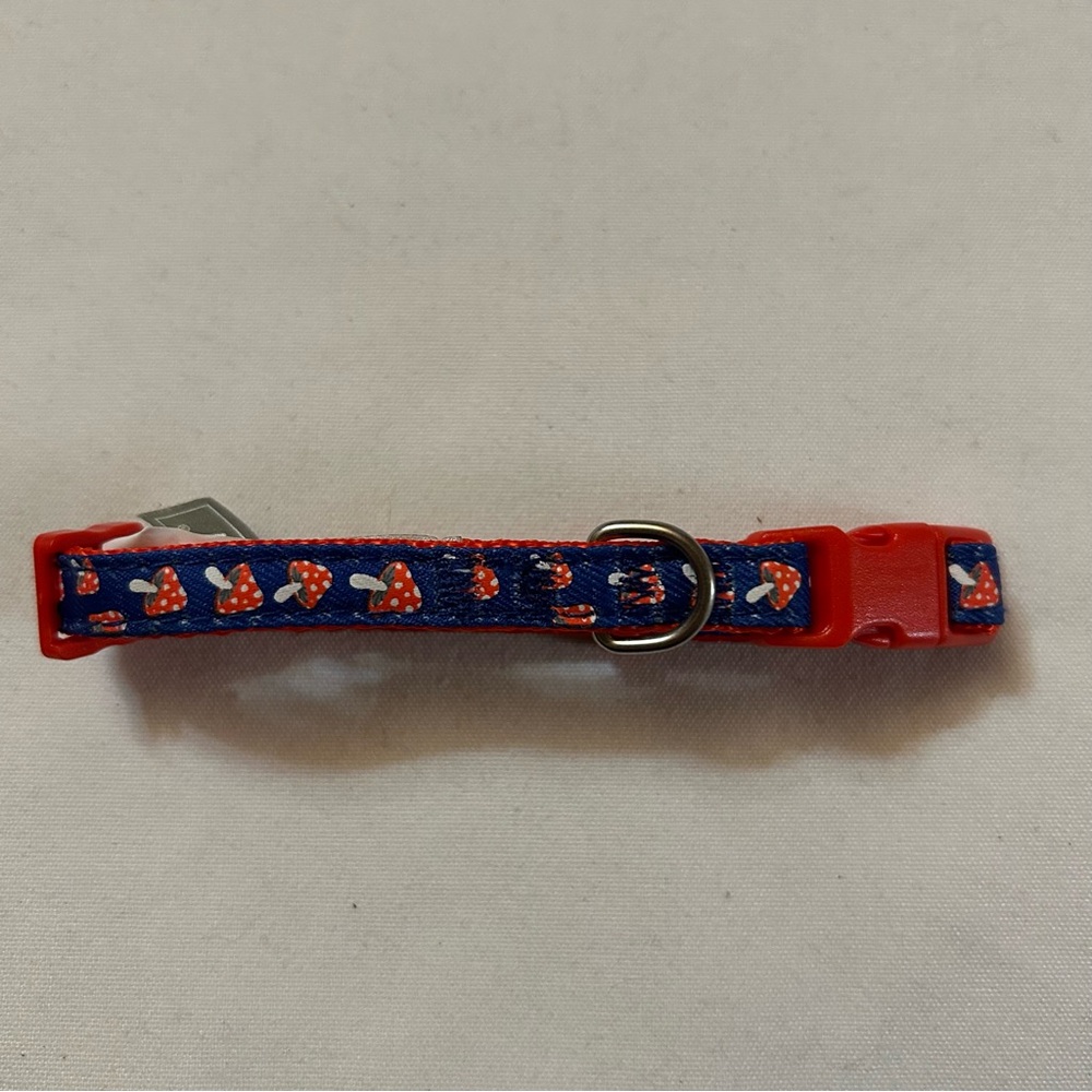 XS Red Mushroom Dog Collar